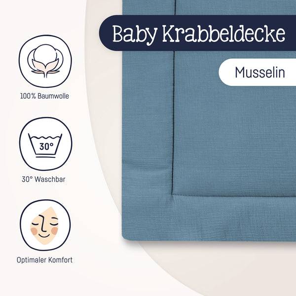 Julius Zöllner Krabbeldecke, blau Fabrikpreis