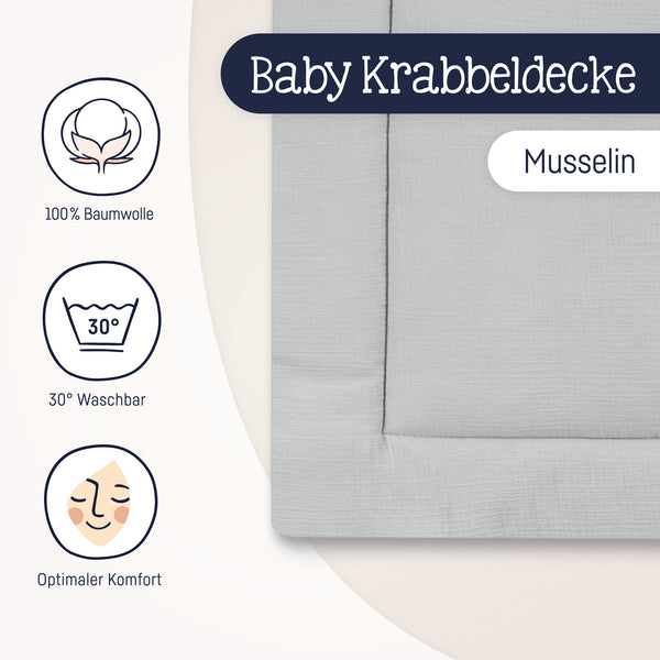 Julius Zöllner Krabbeldecke, grau Günstig kaufen