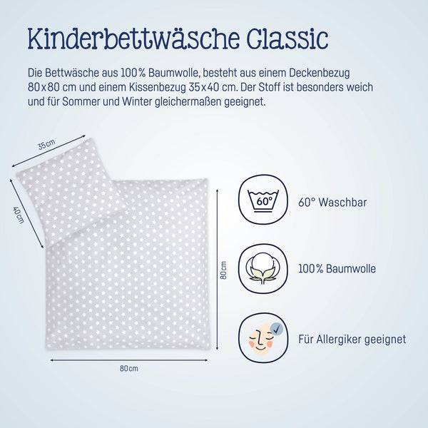 Julius Zöllner Bettwäsche Sterne Grau Sonderangebot der Fabrik