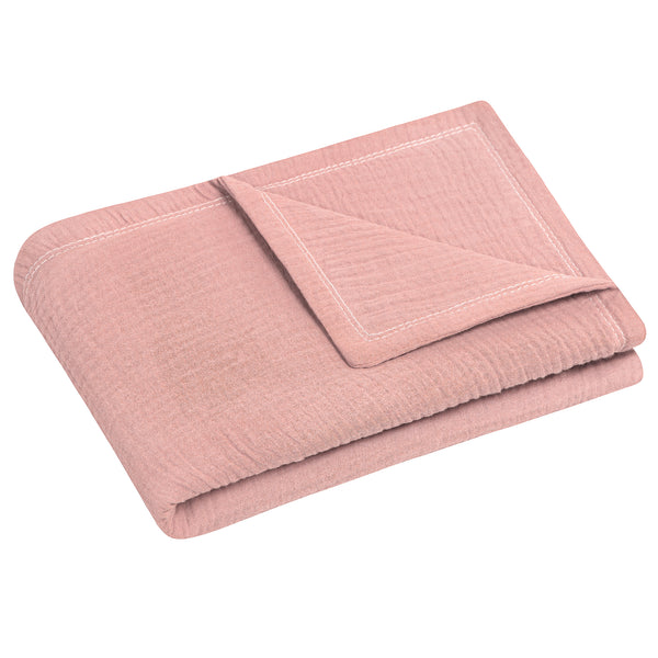 Julius Zöllner Kuscheldecke aus Baumwollmusselin, Dusty Rose Outlet