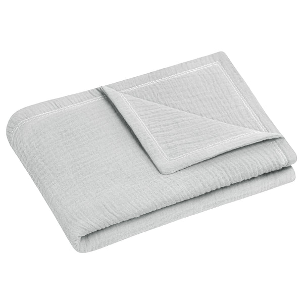 Julius Zöllner Kuscheldecke aus Baumwollmusselin, Grau Auslauf