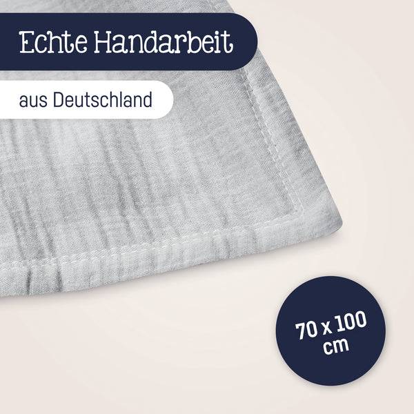 Julius Zöllner Kuscheldecke aus Baumwollmusselin, Grau Auslauf
