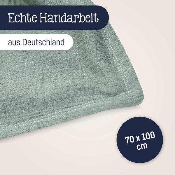 Julius Zöllner Kuscheldecke aus Baumwollmusselin, Grün Verkauf