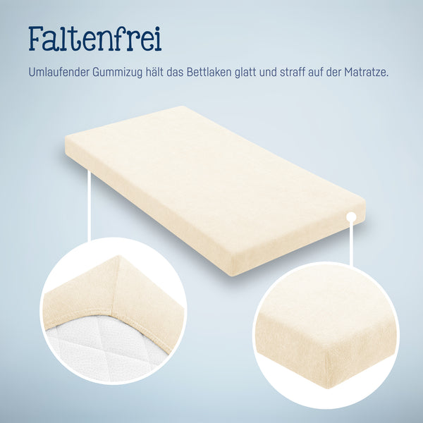 Julius Zöllner Fottee Spannbettlaken für Babymatratzen 60x120 bis 70x140cm, Ecru Online Shopping