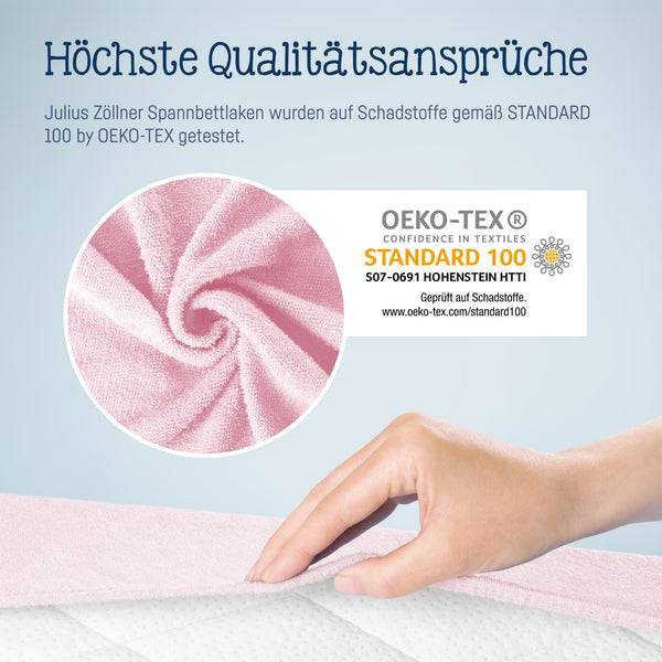 Julius Zöllner Fottee Spannbettlaken für Babymatratzen 60x120 bis 70x140cm, Rosa Preisnachlass