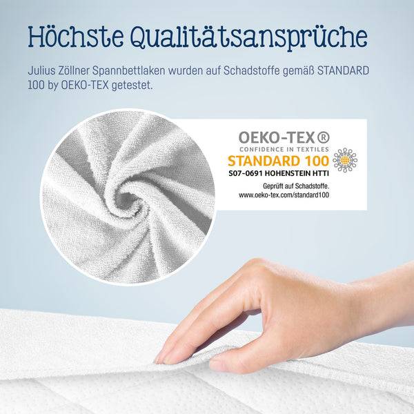 Julius Zöllner Fottee Spannbettlaken für Babymatratzen 60x120 bis 70x140cm, Weiß Saisonschlussverkauf