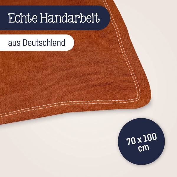 Julius Zöllner Kuscheldecke aus Baumwollmusselin, Rost Zeitlich begrenztes Angebot