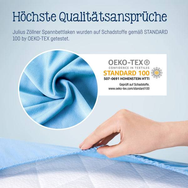 Julius Zöllner Jersey Spannbettlaken für Babymatratzen 60x120 bis 70x140cm, Hellblau Rabatt