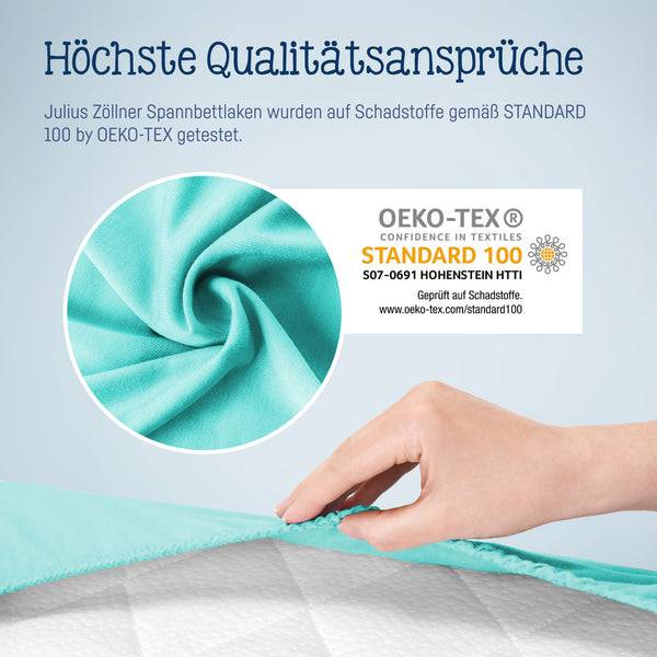 Julius Zöllner Jersey Spannbettlaken für Babymatratzen 60x120 bis 70x140cm, Mint Versandkostenfrei