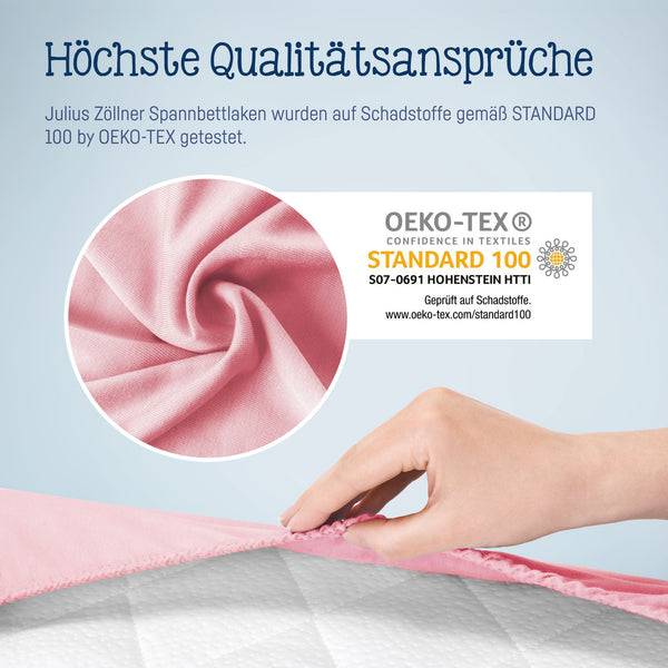 Julius Zöllner Jersey Spannbettlaken für Babymatratzen 60x120 bis 70x140cm, Rosa Großer Ausverkauf