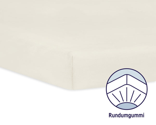 Julius Zöllner Jersey Spannbettlaken für das Beistellbettchen 50x100cm, Ecru Preisnachlass