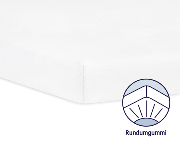 Julius Zöllner Jersey Spannbettlaken für das Beistellbettchen 50x100cm, Weiß Saisonschlussverkauf