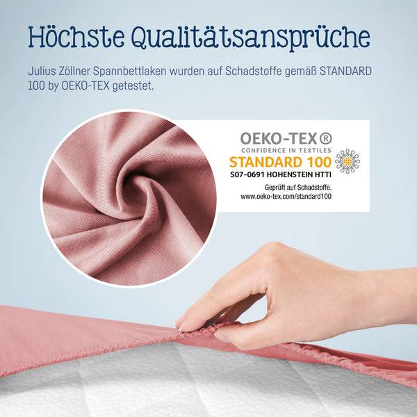 Julius Zöllner Jersey Spannbettlaken für Wiegen & Stubenwagenmatratzen 90x 40 cm, Blush Weihnachtsangebot