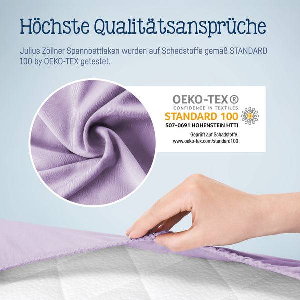 Julius Zöllner Jersey Spannbettlaken für Wiegen & Stubenwagenmatratzen 90x 40 cm, Flieder Muttertagsangebot