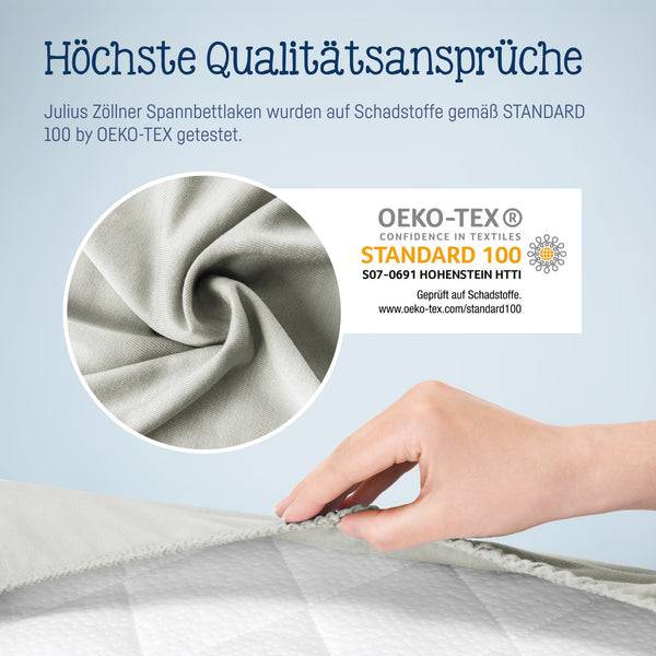 Julius Zöllner Jersey Spannbettlaken für Wiegen & Stubenwagenmatratzen 90x 40 cm, hellgrau Valentinstagsangebot