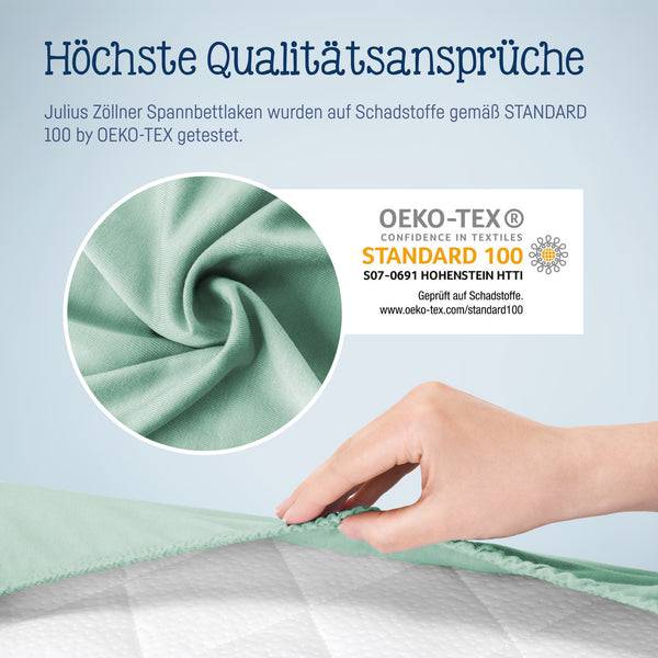 Julius Zöllner Jersey Spannbettlaken für Wiegen & Stubenwagenmatratzen 90x 40 cm, Salbei Lagerräumung