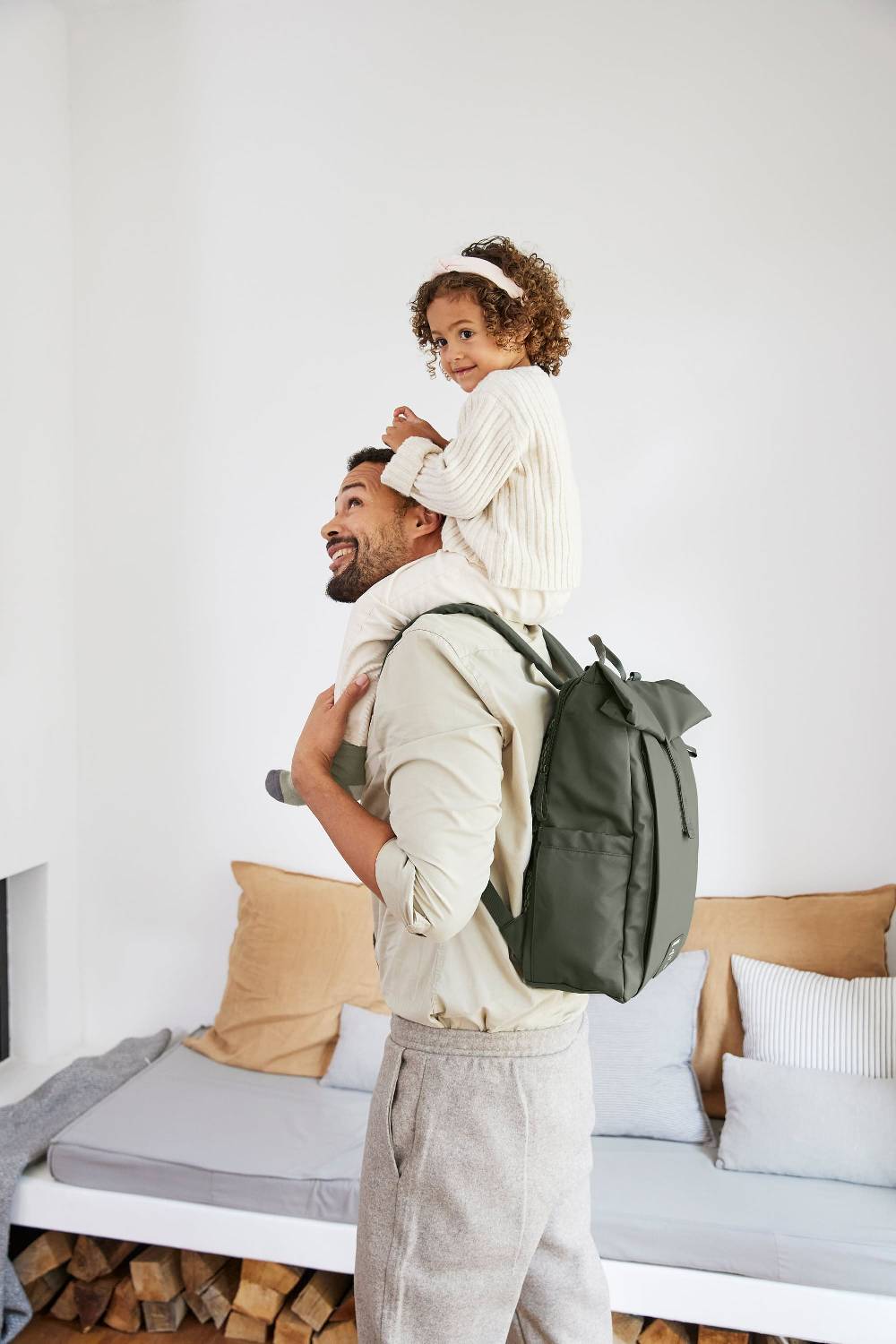 Lässig Wickelrucksack - Rolltop Up Backpack, Oliv Wochenangebot