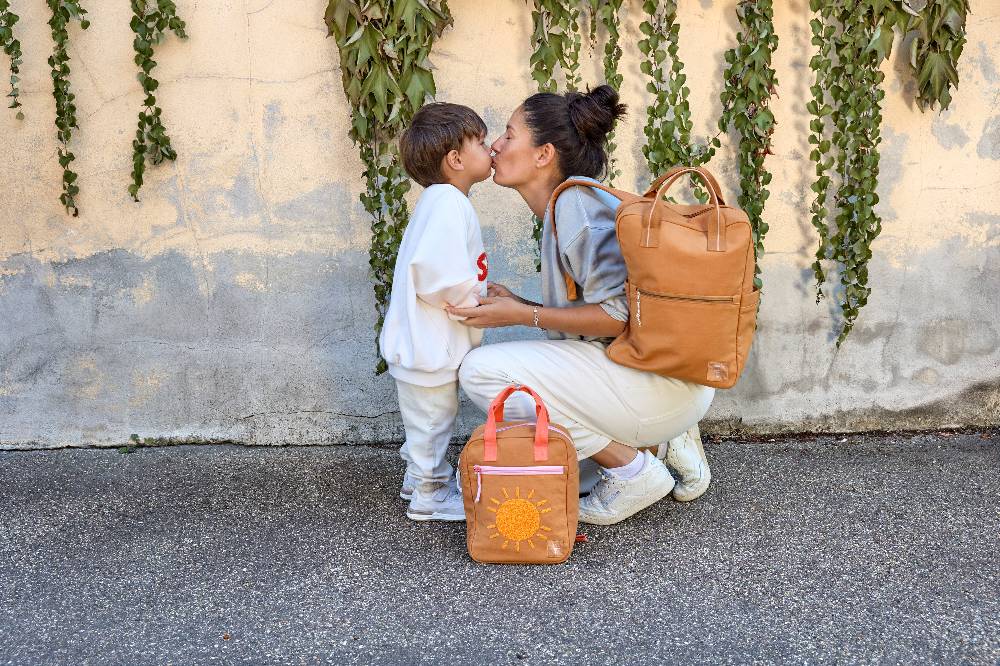 Lässig Wickelrucksack Square Little One & Me - Big, Karamell Letzte 3 Tage