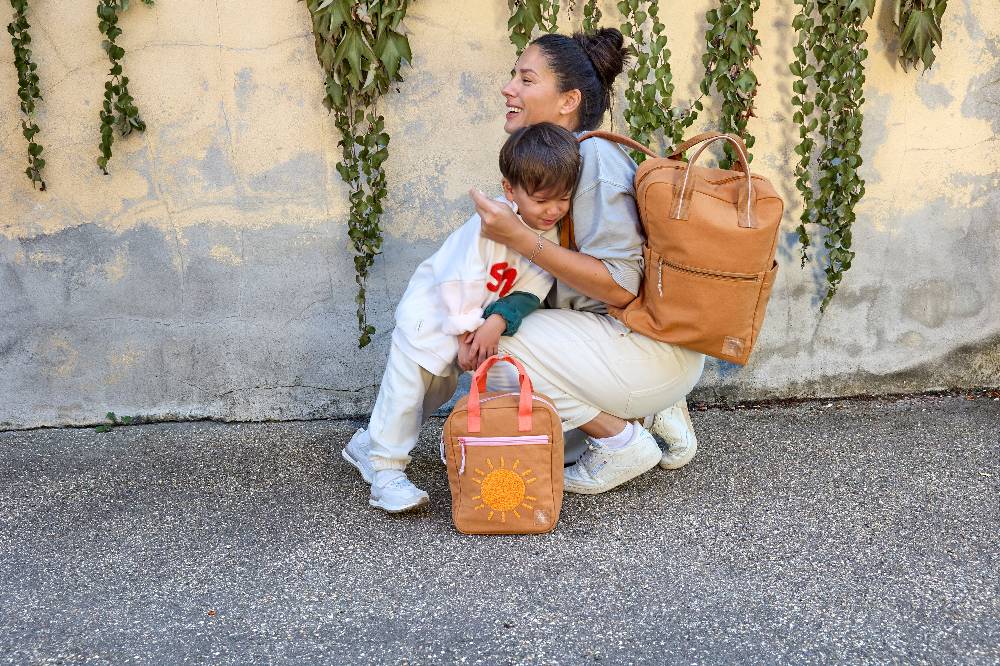 Lässig Wickelrucksack Square Little One & Me - Big, Karamell Letzte 3 Tage