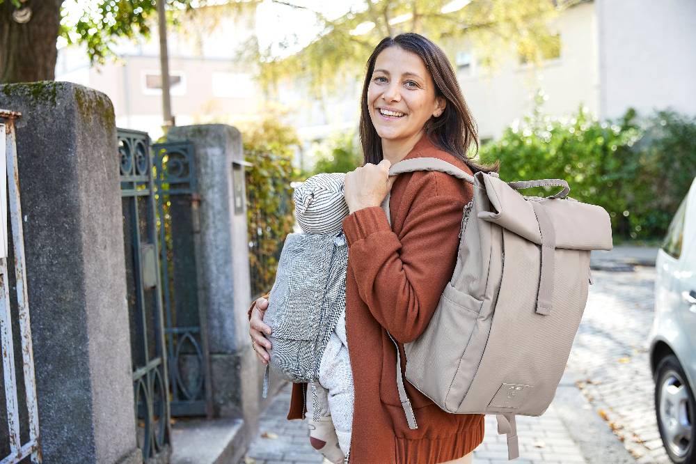Lässig Wickelrucksack - Rolltop Up Backpack, Taupe (Limited Edition) Neueste Stile