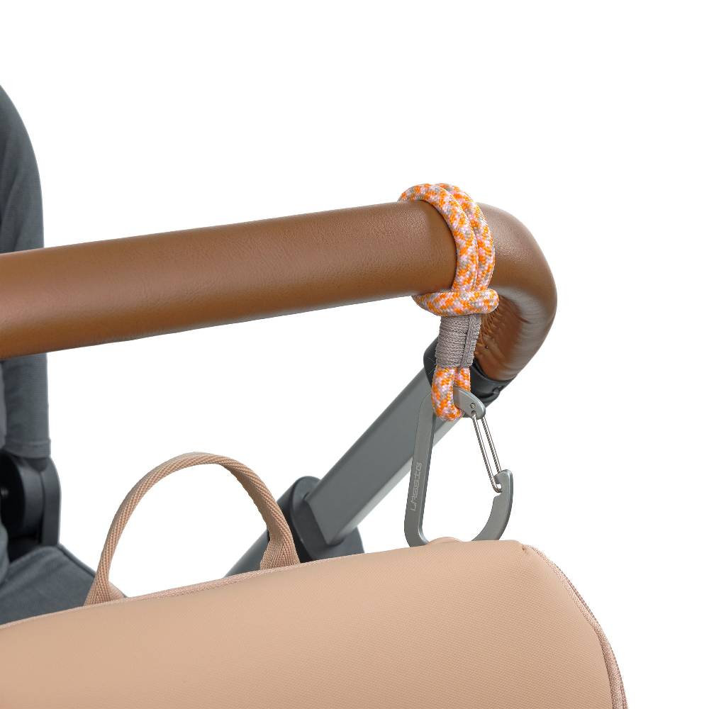 Lässig Kinderwagenhaken 2er Set - Karabiner, Beige Orange Vierteljährliche Förderung