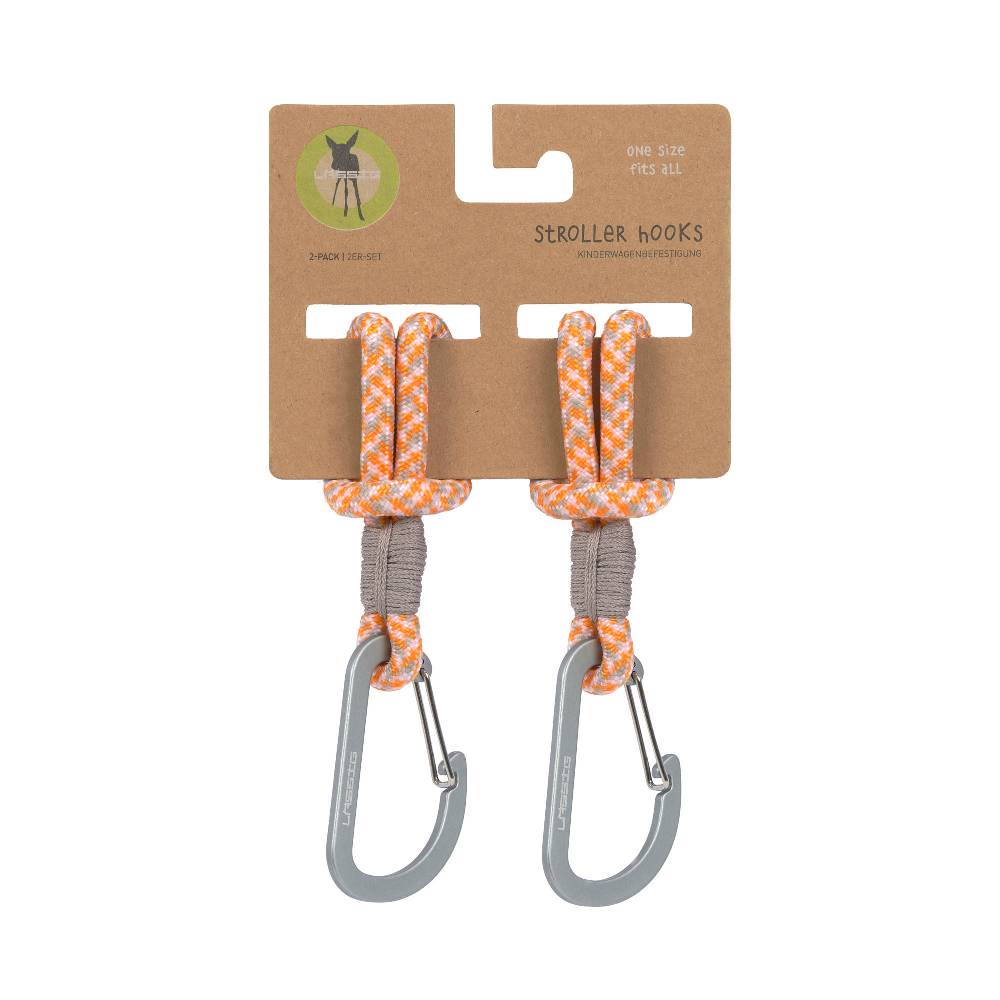 Lässig Kinderwagenhaken 2er Set - Karabiner, Beige Orange Vierteljährliche Förderung