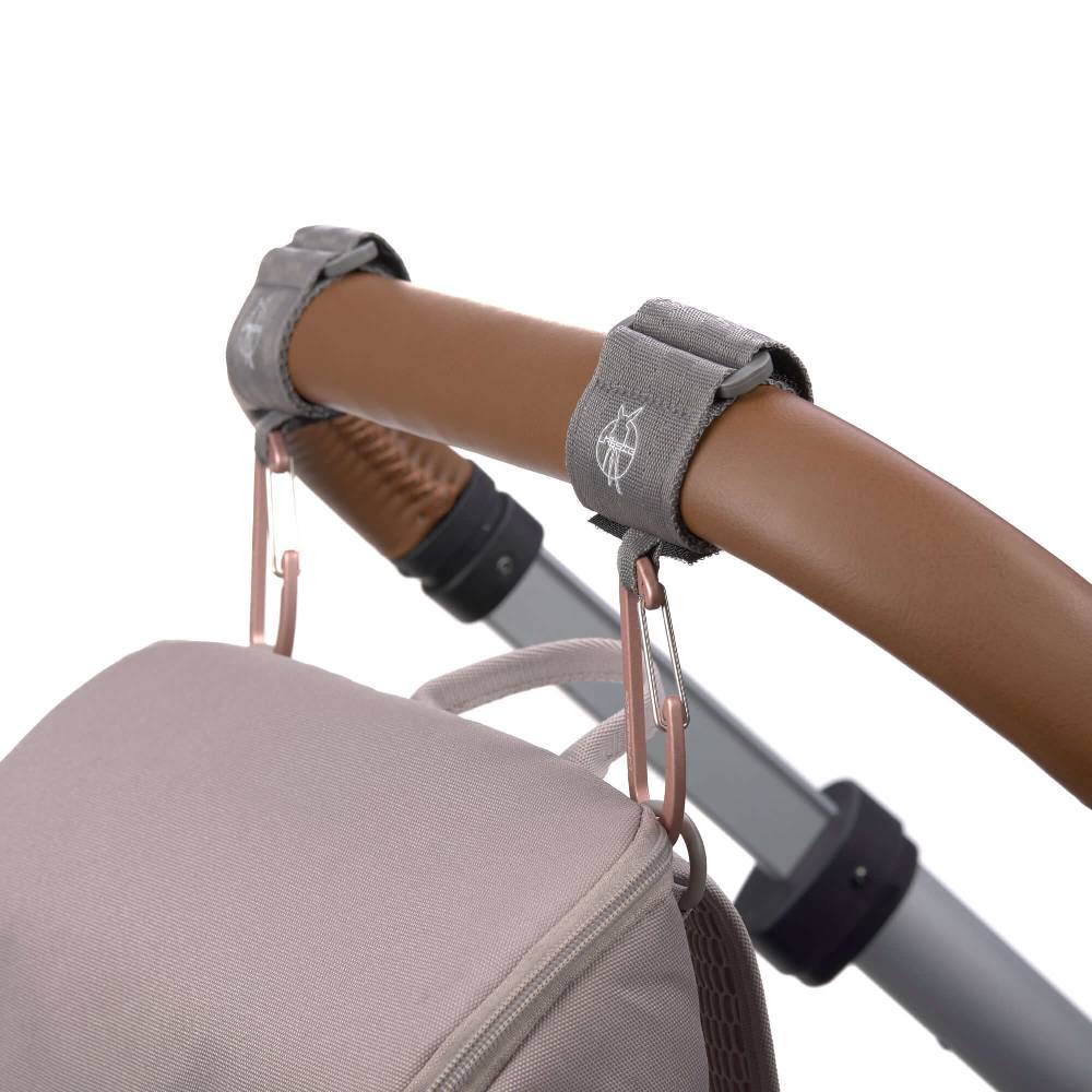 Lässig Kinderwagenhaken 2er Set - Karabiner, Grau Im Verkauf