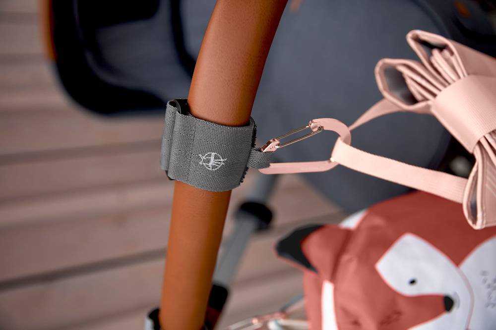 Lässig Kinderwagenhaken 2er Set - Karabiner, Grau Im Verkauf