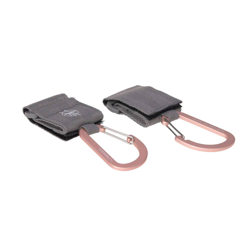 Lässig Kinderwagenhaken 2er Set - Karabiner, Grau Im Verkauf