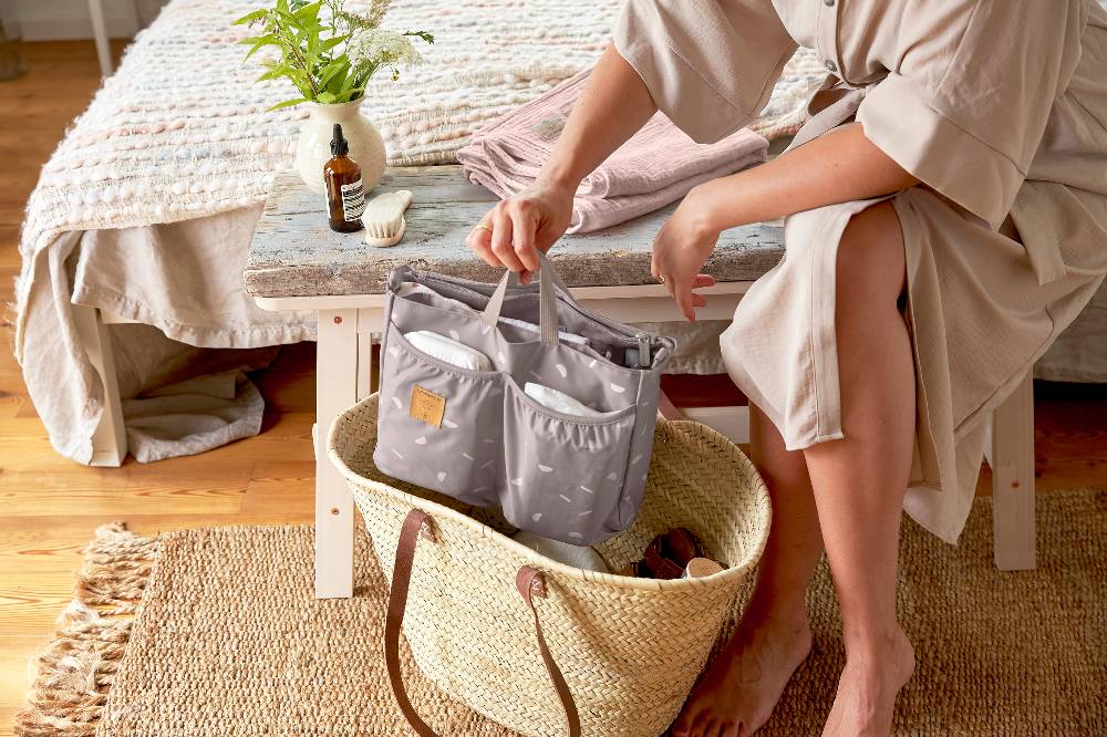 Lässig Wickeltasche - Multitalent Organizer Blocks Taupe, Grau Preisnachlass