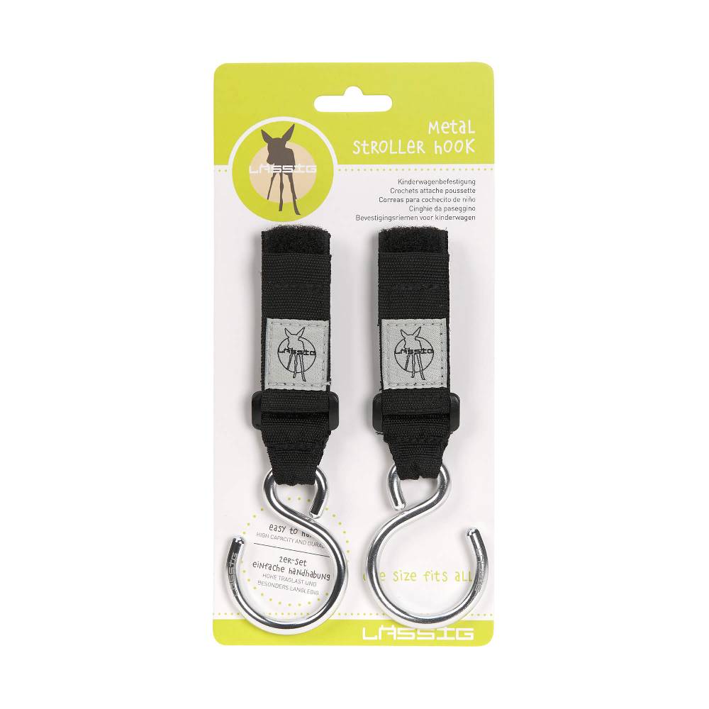 Lässig Kinderwagenhaken (2 Stk) - Stroller Hooks, metal Black Friday