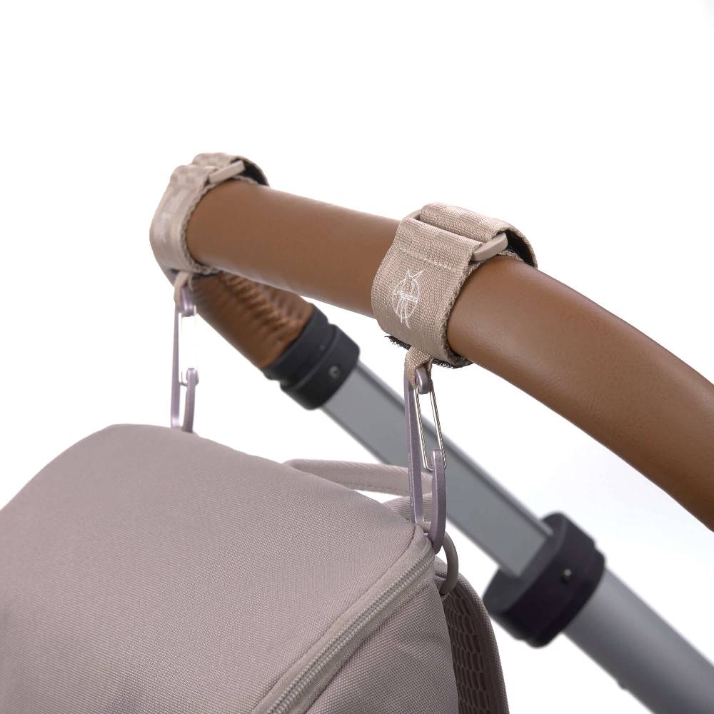 Lässig Kinderwagenhaken 2er Set - Karabiner, Beige Heißer Verkauf