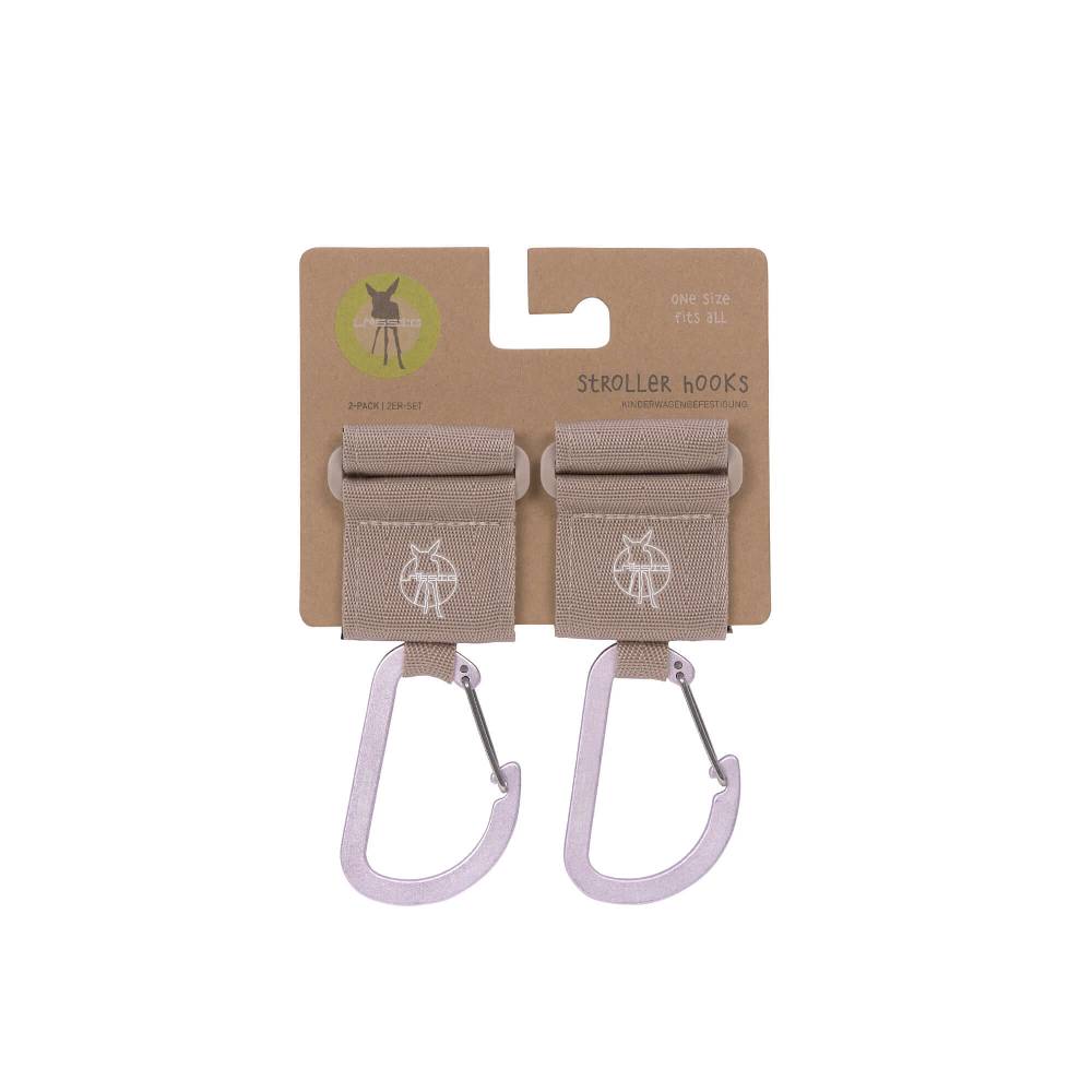 Lässig Kinderwagenhaken 2er Set - Karabiner, Beige Heißer Verkauf