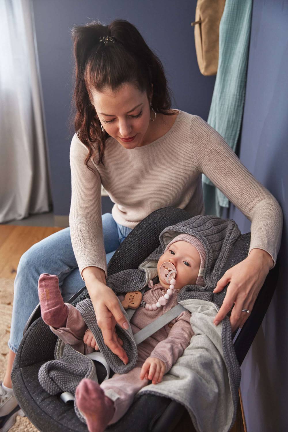 Lässig Einschlagdecke Baby - Bio Baumwolle, Anthrazit Black Friday Preise