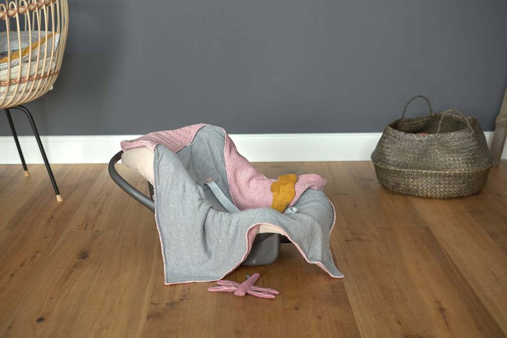 Lässig Einschlagdecke Baby - Bio Baumwolle, Dusky Pink Im Verkauf