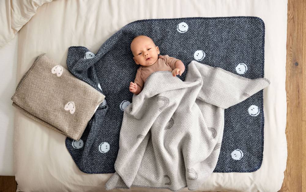 Lässig Babydecke - Bio Baumwolle, Blau Auslauf