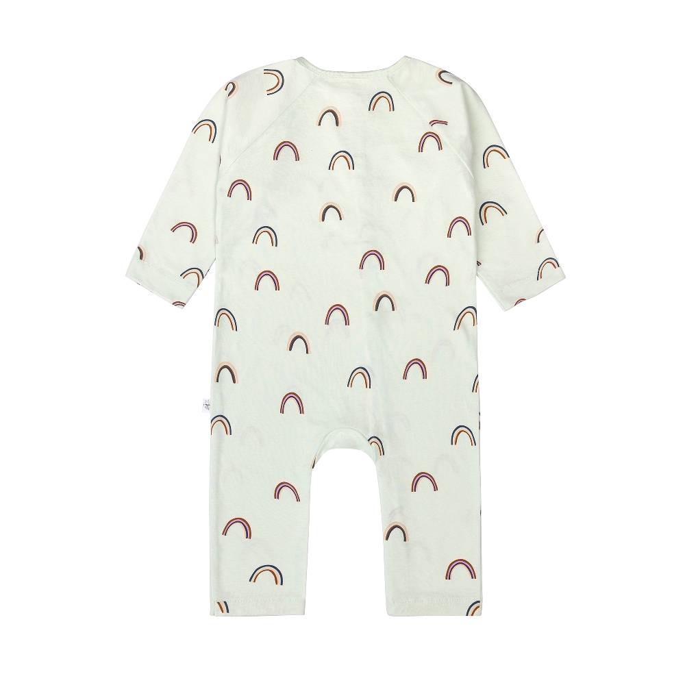 Lässig Baby Schlafoverall - Bio Baumwolle, Regenbogen, Mint Limitierter Zeitrabatt