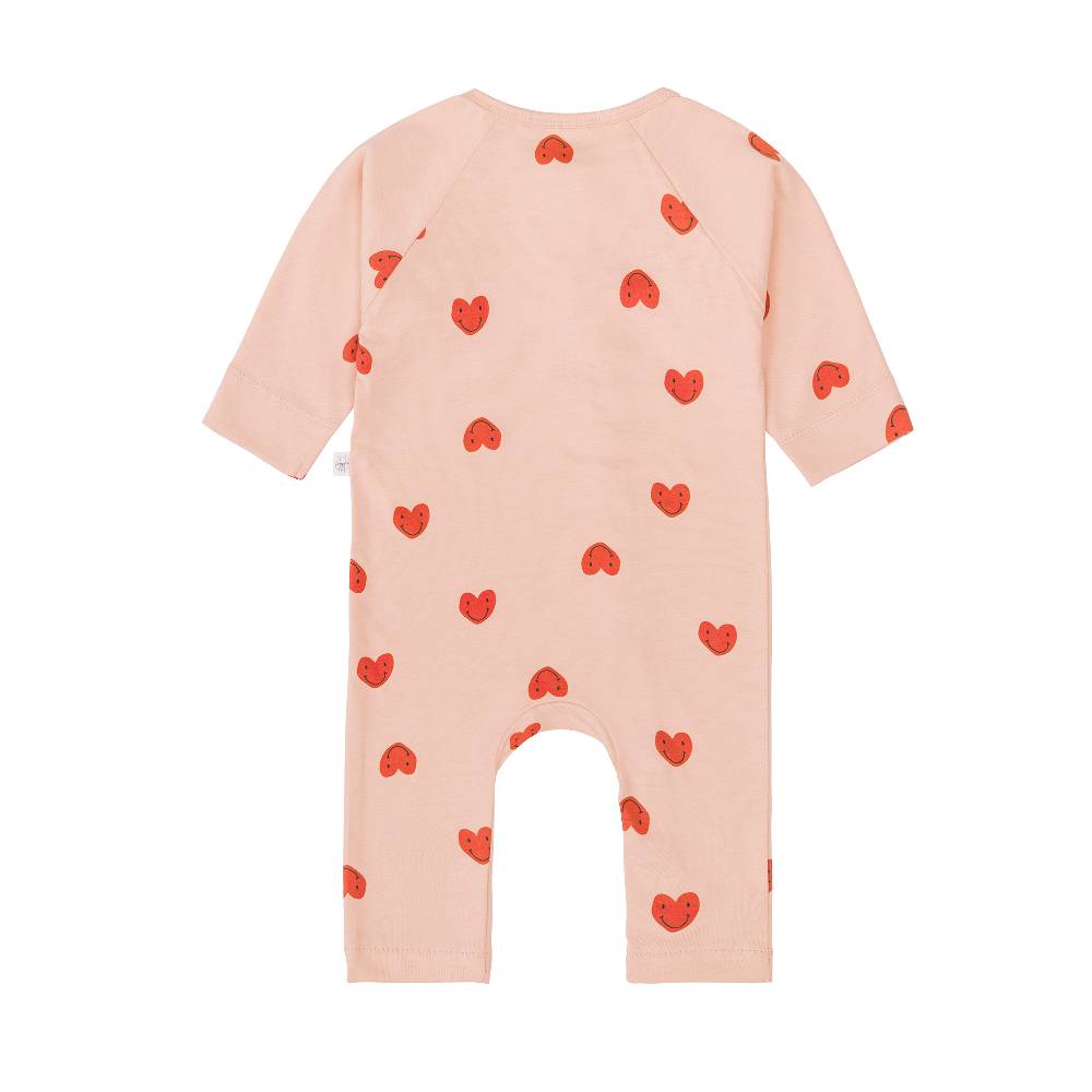 Lässig Baby Schlafoverall - Bio Baumwolle, Herzen, Rosa Fabrikpreis