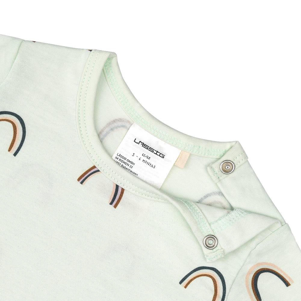 Lässig Baby Jumpsuit - Bio Baumwolle, Regenbogen, Mint Muttertagsangebot