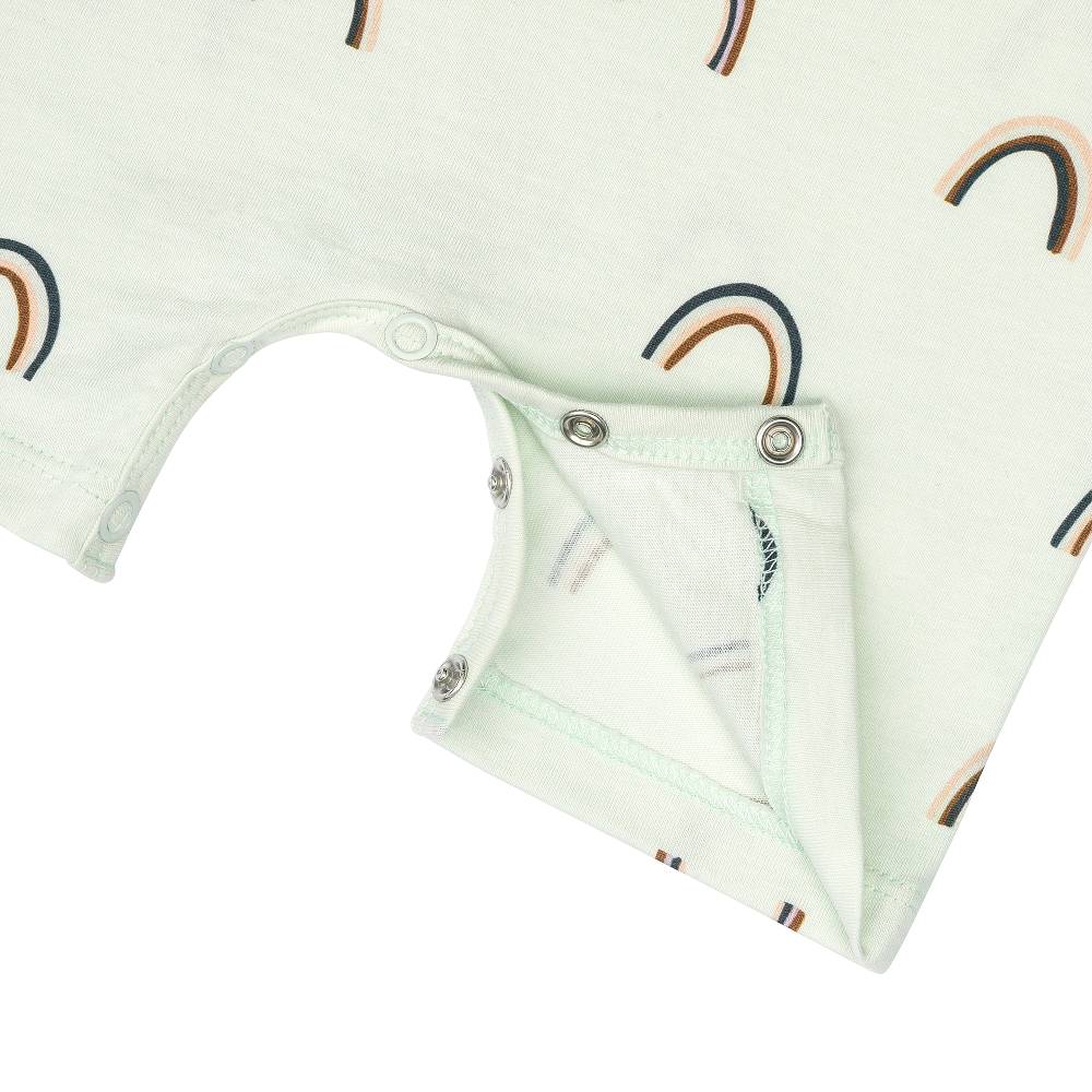 Lässig Baby Jumpsuit - Bio Baumwolle, Regenbogen, Mint Muttertagsangebot