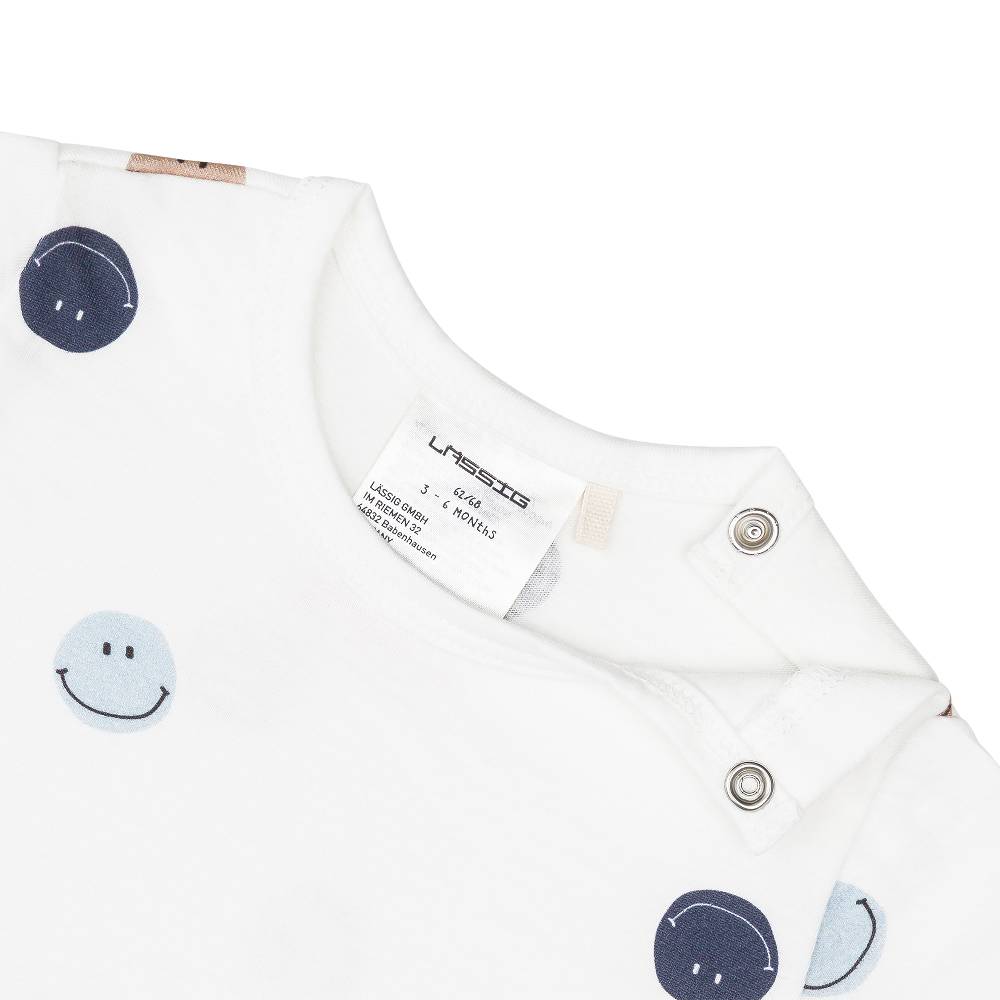 Lässig Baby Jumpsuit - Bio Baumwolle, Smile, Milky Vatertagsangebot