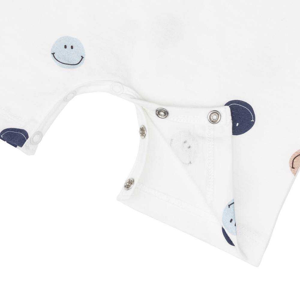 Lässig Baby Jumpsuit - Bio Baumwolle, Smile, Milky Vatertagsangebot