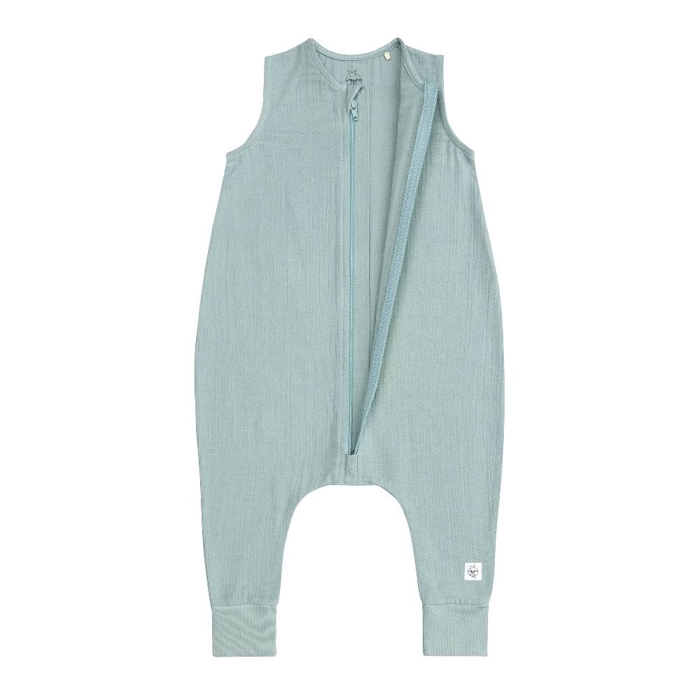 Lässig Musselin Kinder Schlafoverall 1 TOG - Bio Baumwolle, Silbergrau Top Angebot