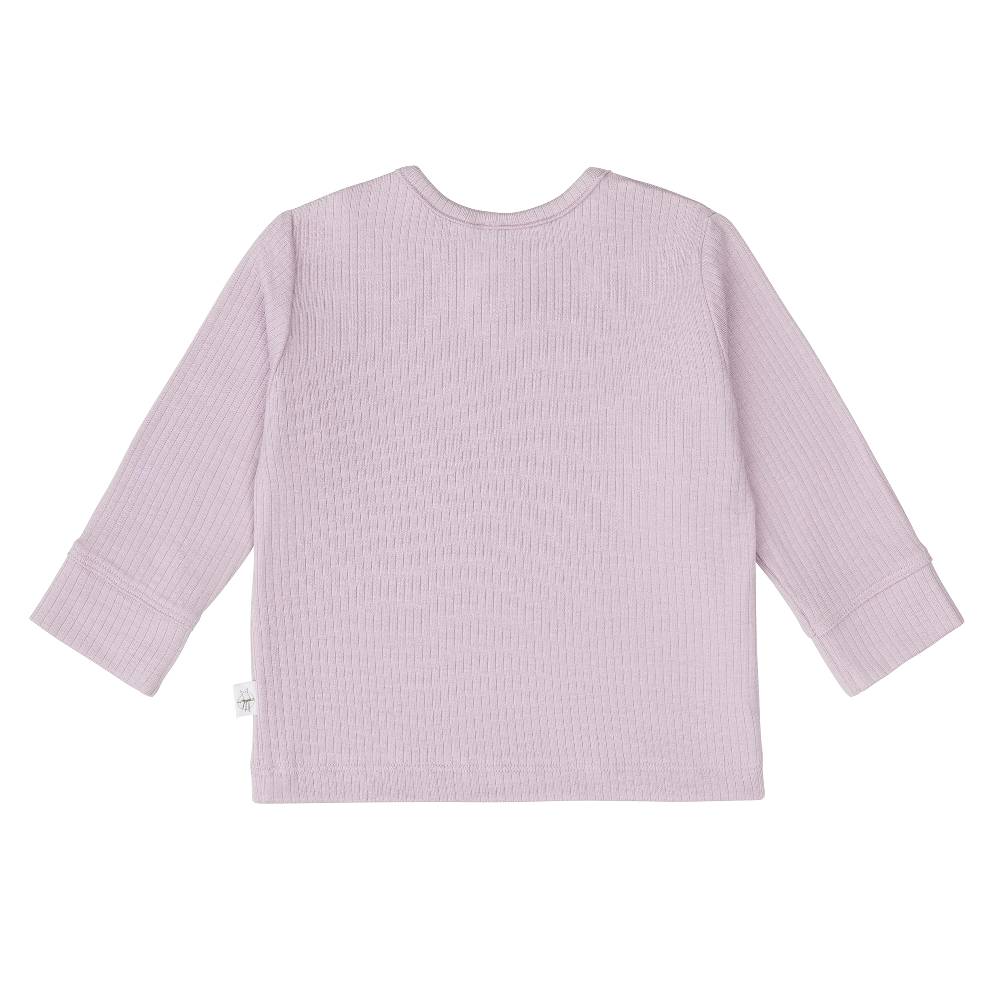 Lässig Baby Langarm Shirt - gerippt, Lila Blitzangebot