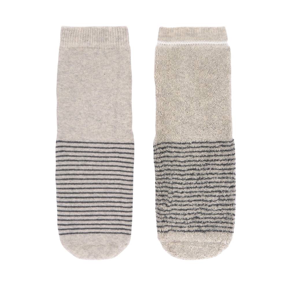 Lässig Kinder Antirutsch-Socken (2er-Set), Grau Beige Kostenlose Rückgabe