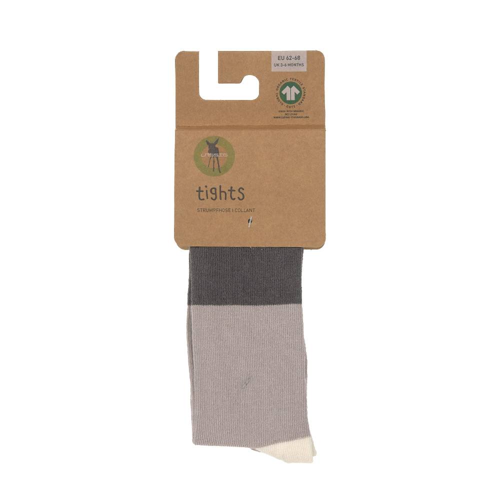 Lässig Strumpfhose GOTS - Tights, Block Streifen Taupe Anthrazit Super Rabatt