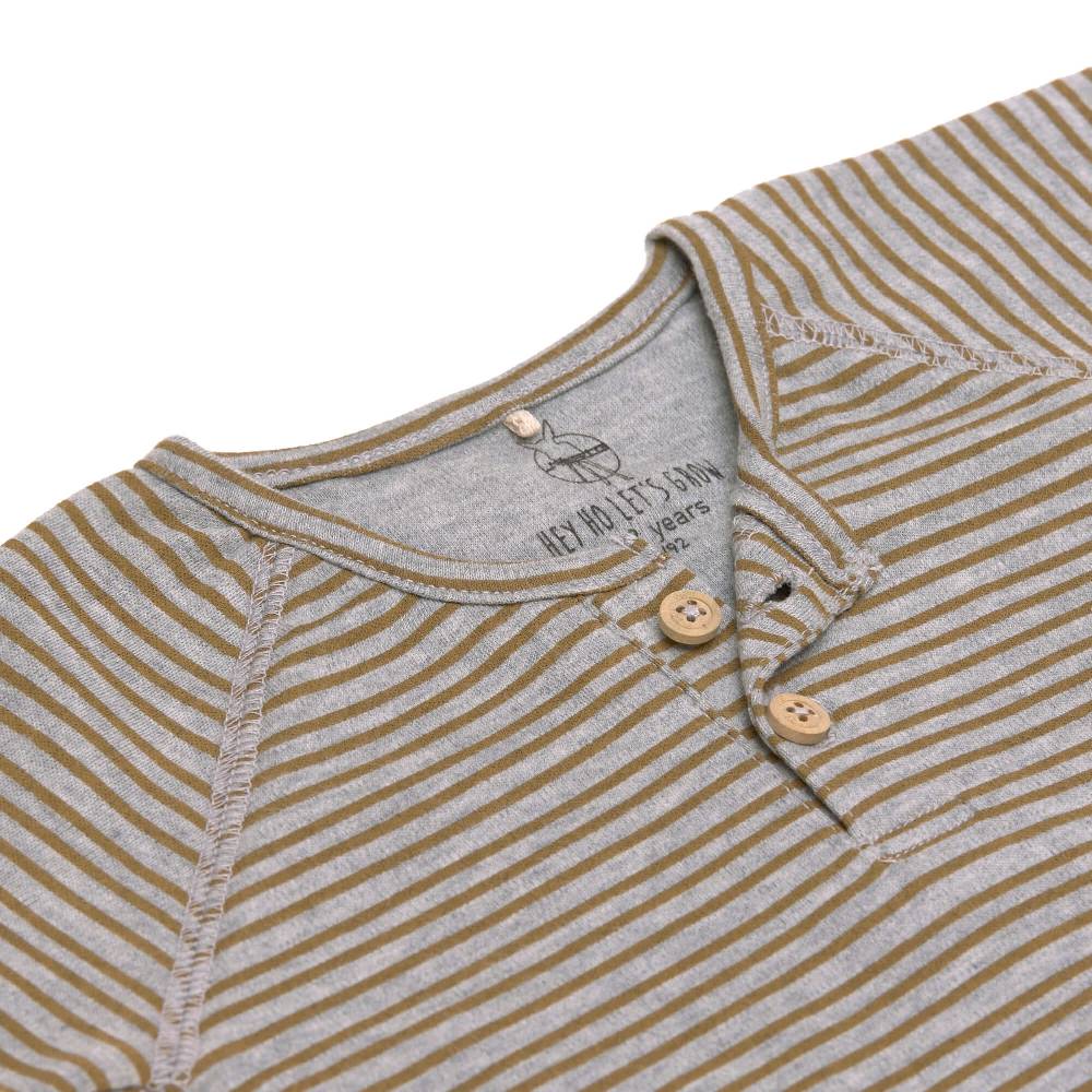 Lässig Baby Langarmshirt - Bio Baumwolle, Striped, Grau Mélange Riesige Rabatte