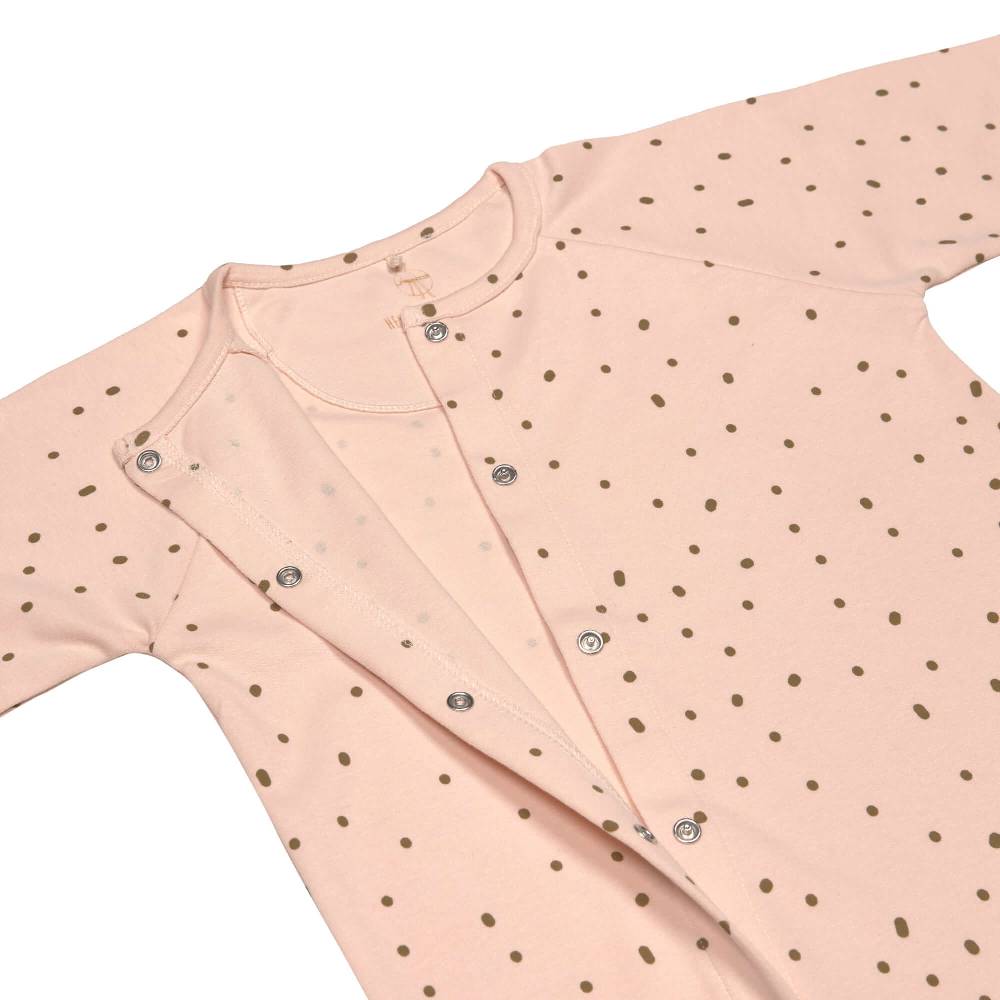 Lässig Baby Schlafanzug mit Füßen - Bio Baumwolle, Rosa Kostenloser Versand international