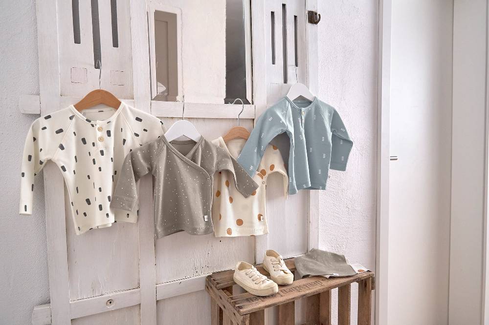 Lässig Baby Langarmshirts - Bio Baumwolle, Blocks, Hellblau zollfrei