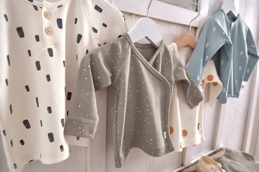 Lässig Baby Langarmshirts - Bio Baumwolle, Blocks, Hellblau zollfrei